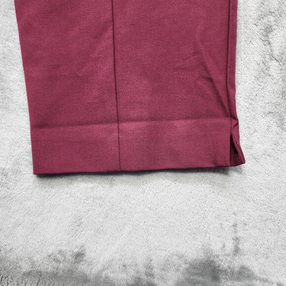 Lands End Pants Womens 24W Red Burgundy Pull On Front Seam Mid Rise Slim Leg - Picture 2 of 13